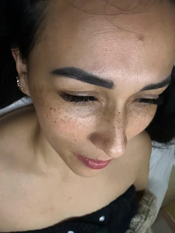 After: A client’s brows and skin